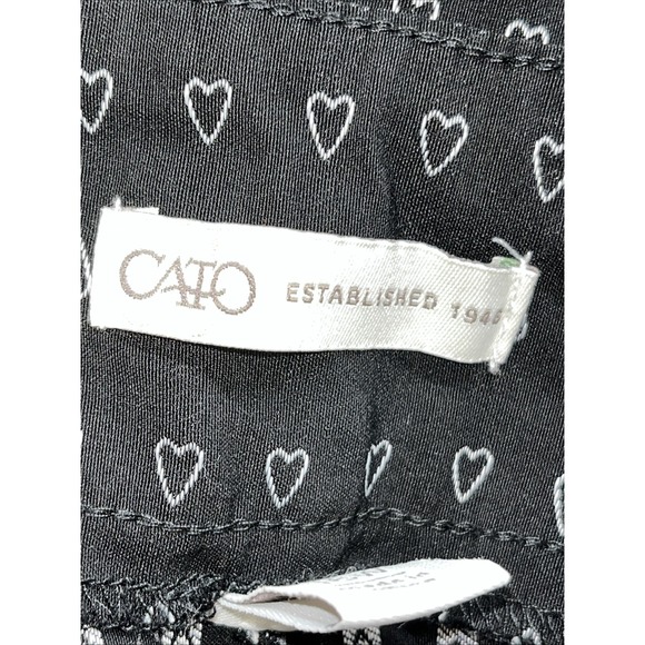 Cato Women's pants black hearts Hi-rise Size 16W Elastic Waist - Picture 5 of 8